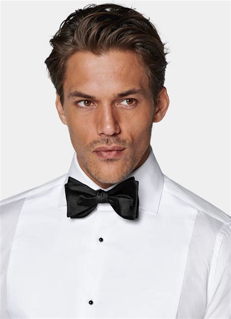 White Piqué Slim Fit Tuxedo Shirt in Egyptian Cotton | SUITSUPPLY ...