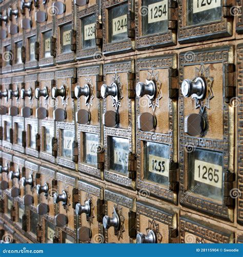 Vintage post-office boxes stock photo. Image of correspondence - 28115904