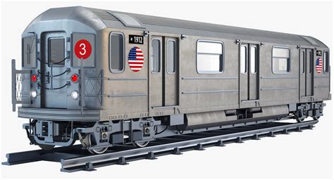 3d model of new york r62 subway train