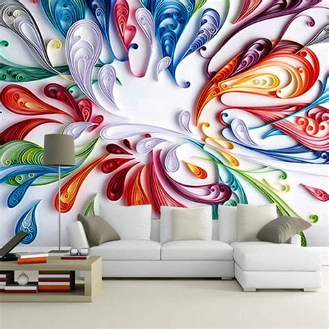 Creativo colorido floral foto papel tapiz 3D paisaje murales hd ...