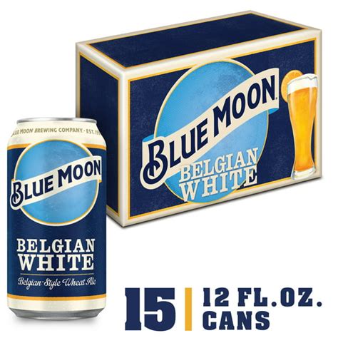 Blue Moon Belgian White Wheat Beer, Craft Beer, Beer 15 Pack, 12 FL OZ Cans, 5.4% ABV - Walmart ...