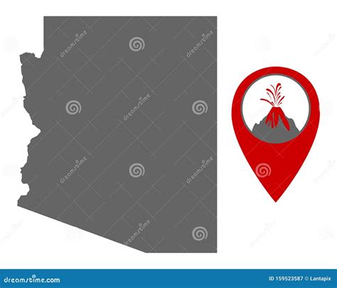 Map of Arizona with Volcano Locator Stock Vector - Illustration of ...