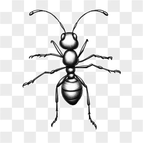 Download Detailed Black and White Drawing of an Ant Sketches Online - Creative Fabrica