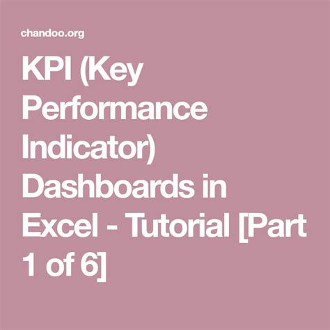 KPI (Key Performance Indicator) Dashboards in Excel - Tutorial [Part 1 of 6] | Excel tutorials ...