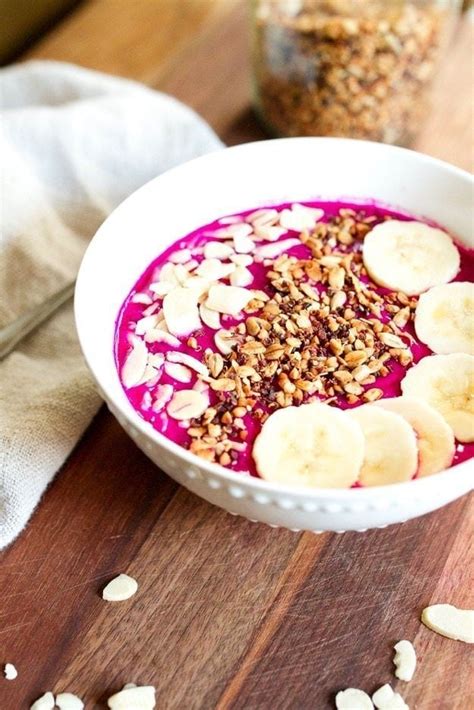 Almond Banana Dragon Fruit Bowl