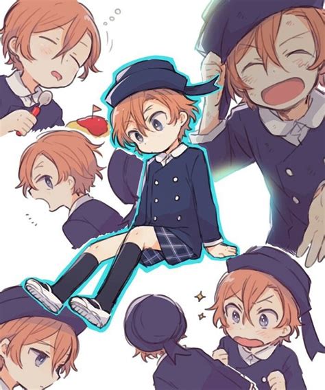 Baby Chuuya ♡♥♡ Bungou Stray Dogs Chuya, Stray Dogs Anime, Anime Chibi, Anime Art, Character Art ...