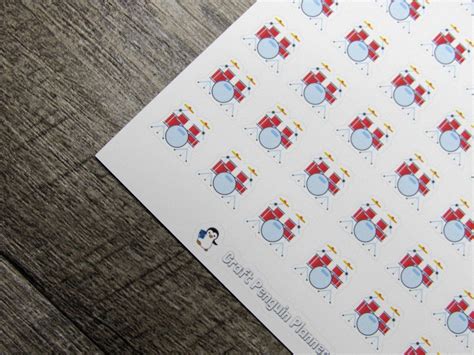 Drum Set Stickers - Craft Penguin Planner