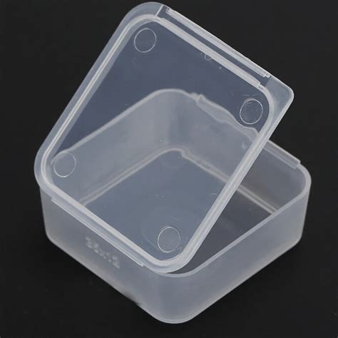 5Pcs/lot With Lid Small Square Plastic Clear Transparent Collection Container Case Storage Box ...