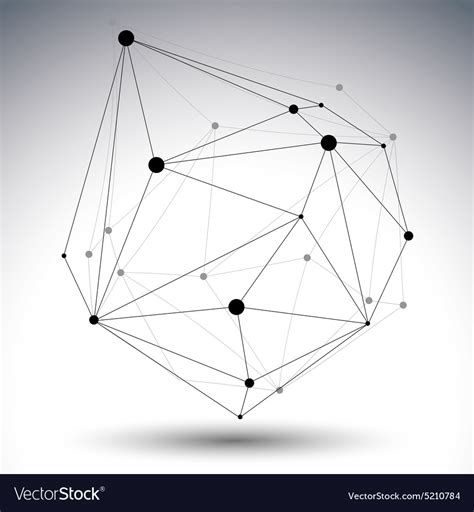 Geometric black and white polygonal structure Vector Image