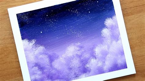 Purple Clouds / Easy Painting Demonstration / Acrylic Painting for ...