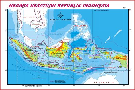 Peta Indonesia Lengkap Dengan Komponen Peta