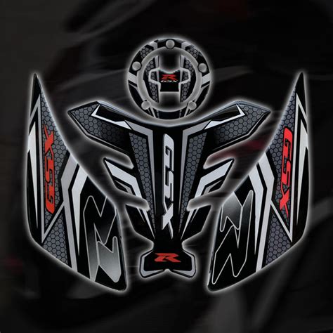 Suzuki GSXR Modified Fuel Tank Sticker 3D Fishbone Sticker Anti-skid Sticker Motorcycle Gray ...