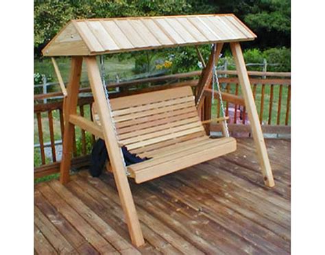 Red Cedar Wooden Canopy for Porch Swing