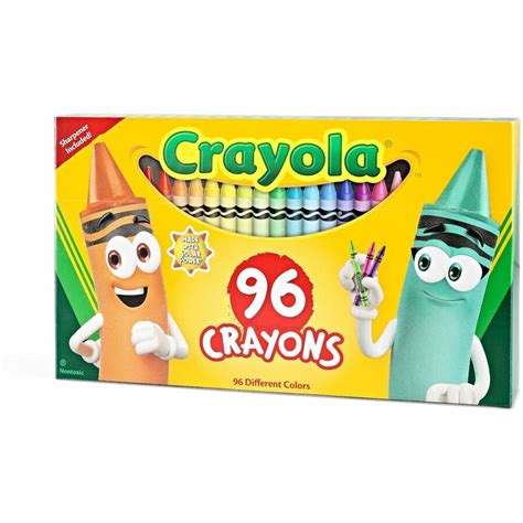 Crayola Built-in Sharpener 96 Count Crayons - Assorted - 96 / Box