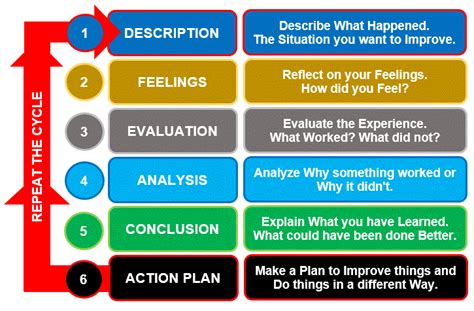 Gibbs' Reflective Cycle explained with lots of Examples.