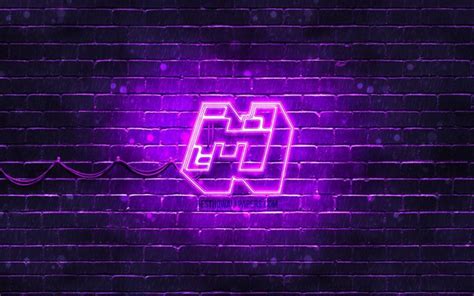 Download wallpapers Minecraft violet logo, 4k, violet brickwall, Minecraft logo, 2020 games ...