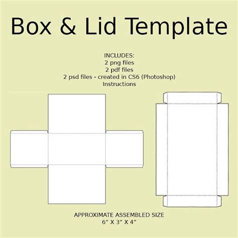 Paper Box With Lid Template - Origami