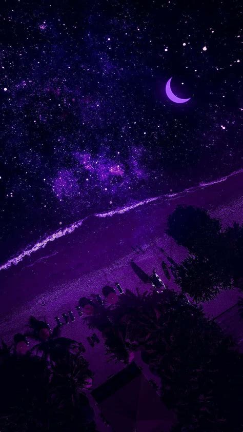 Download Aesthetic Purple Night Sky Picture | Wallpapers.com