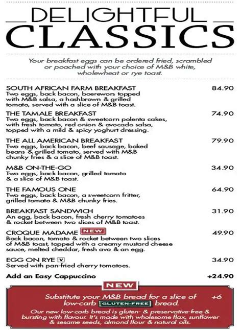 Mugg & Bean Menu, Menu for Mugg & Bean, Ruimsig, Roodepoort - Zomato SA