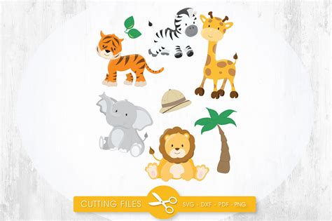 Safari animals SVG, PNG, EPS, DXF, cut file By PrettyCuttables | TheHungryJPEG