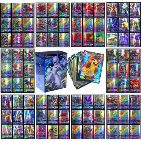 100 PCS Rare Cards TCG Deck Box Rainbow Charizard Cards Deck Box,(100Vmax), Good Gift for Kids ...