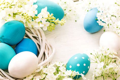 Blue Easter Eggs Backgrounds for Powerpoint Templates - PPT Backgrounds