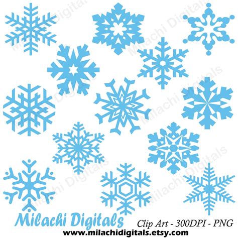 Snowflakes Clipart, Winter Clipart, Vector Graphics, Holiday Clipart, Digital Clip Art ...