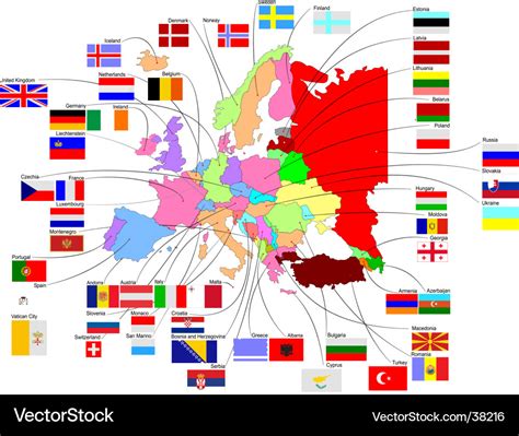 Map Of Europe With Country Flags