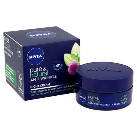 Nivea Pure & Natural Facial Anti-Wrinkle Night Cream | Skin Care ...