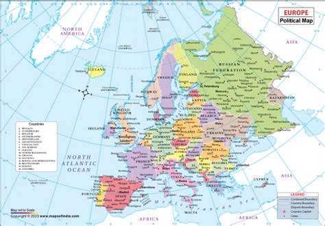 Europe Map With Countries | Political Map of Europe