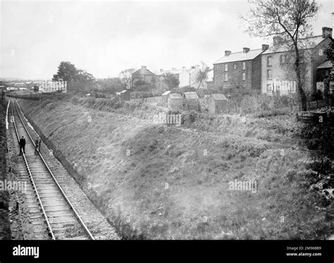 View of the track, known as the Skewen incline, near Skewen Railway Station on the Great Western ...