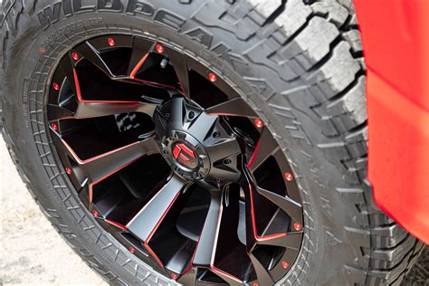 FUEL® D787 ASSAULT Wheels - Matte Black with Red Milled Accents Rims