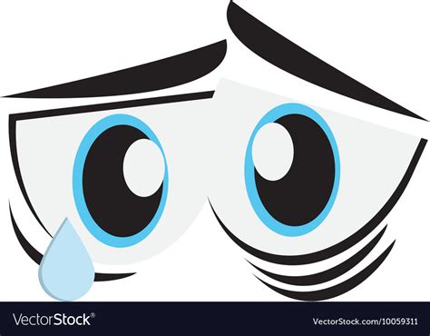 Sad cartoon eyes icon Royalty Free Vector Image