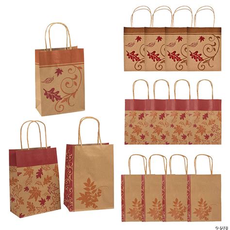 Medium Fall Kraft Paper Gift Bags | Oriental Trading