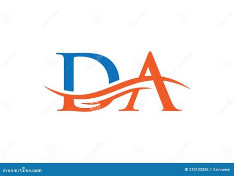 Premium Letter DA Logo Design With Water Wave Concept. DA Letter Logo Design Vector Illustration ...