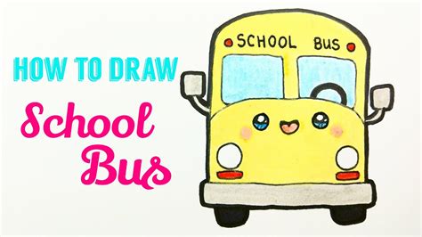 Easy How To Draw A School Bus Tutorial And Bus Coloring Page | Images and Photos finder