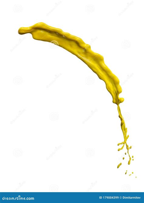 Yellow Paint Splash Isolated on White Background Stock Image - Image of ...