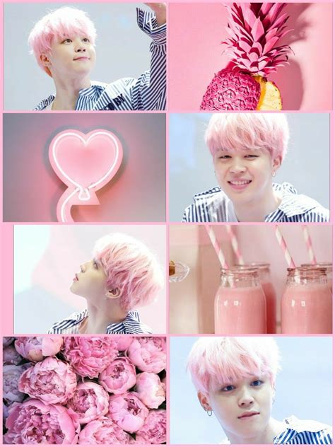 a collage of photos with pink hair