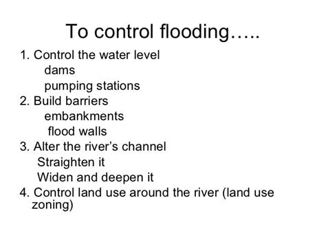 Methods Of Flood Control