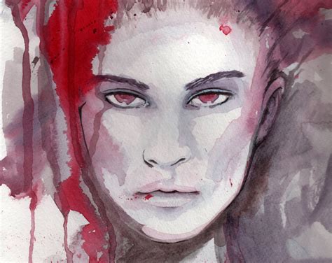 Fantasy Red and Purple Drip Watercolor Portrait Print 8.5X11 Inches - Etsy