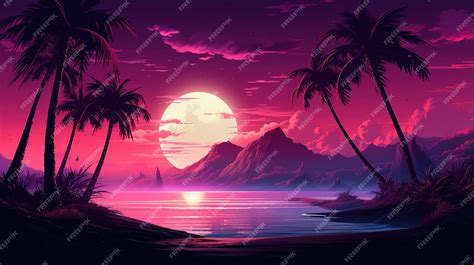 Premium AI Image | aesthetic synthwave wallpaper