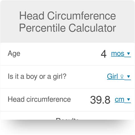 Head Circumference Percentile Calculator