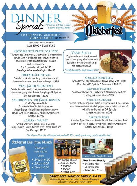 oktoberfest menu 2021 – Cafe Old Vienna – Old World German / Austrian Restaurant, Deli & Beer ...