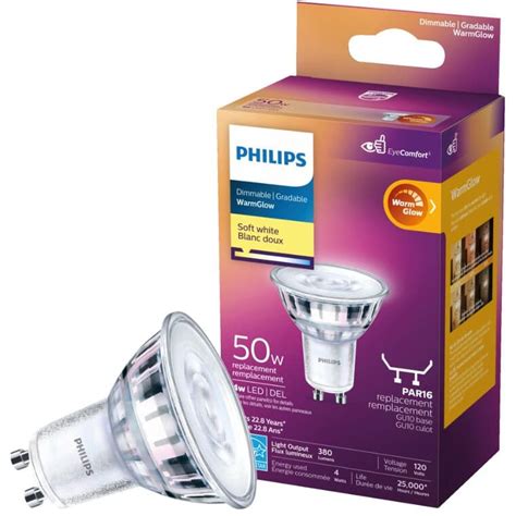 Philips 4.5W White Base Soft Warm Glow Dimmable LED Light Bulb | Home ...