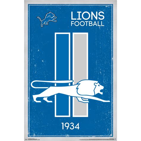 Detroit Lions 22'' x 34'' Retro Logo Poster