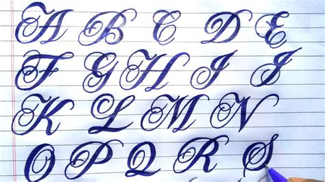 How to write in Cursive-Calligraphy Alphabets a-z |Edwardian font style atoz - YouTube