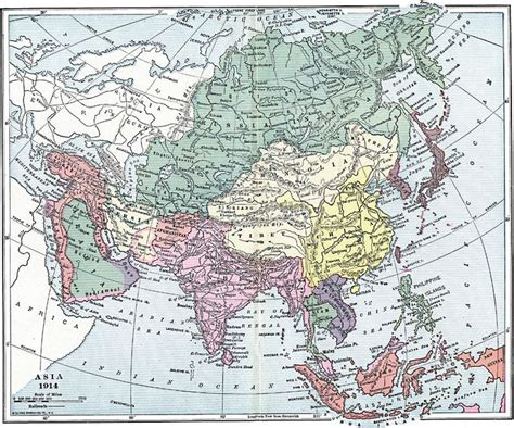 Colonial Rivalry in Asia | Asia map, Map, Vintage world maps