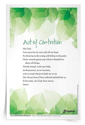 Act of Contrition Prayer Card | Sadlier Religion