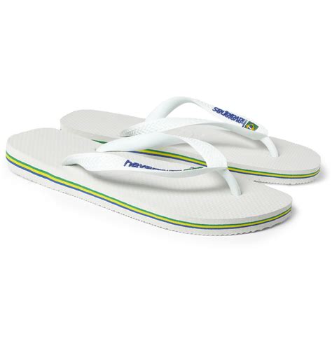 Havaianas Rubber Flip Flops in White for Men | Lyst