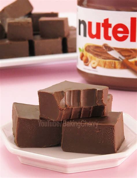 2-Ingredient Nutella Fudge - Baking Cherry